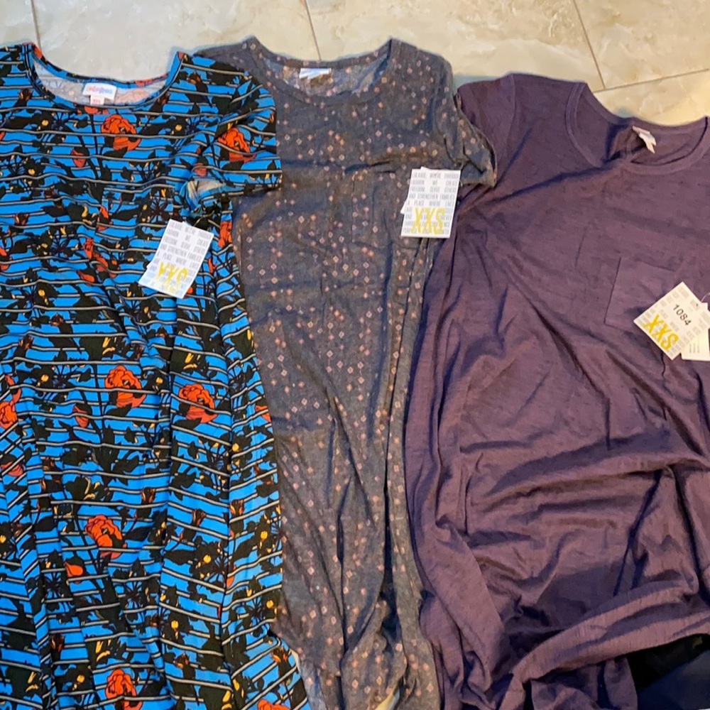 3 for $9!!! XXS beautiful Carly swing dresses by Lularoe